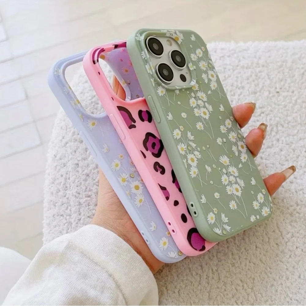 NEW Aesthetic iPhone 13 Case Trio - Daisy, Pink Cheetah & Lavender Floral